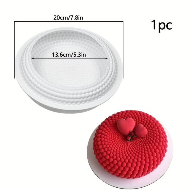 TEMU Single Round Dune Mousse Cake Silicone Mold Psychedelic Starry Sky Pattern