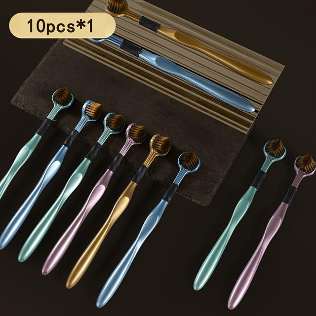 TEMU Neu und effizienter Reinigungs-Zahnbürste mit weichen Borsten und dreiseitigem Bürstekopf für Erwachsene - Ideal für Reisen, ein Muss für Paare