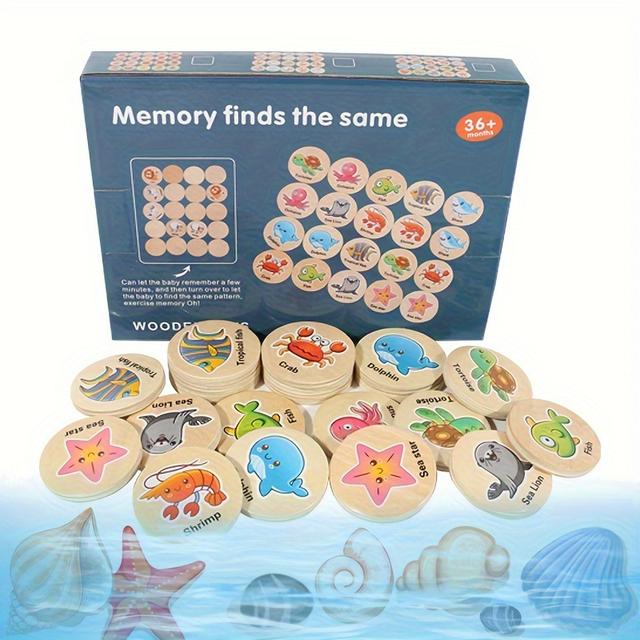 TEMU Roylanz 20pcs Wooden Memory - Educational Animal Themed Flash Cards For , Preschool Learning & Birthday Gifts, Educational Games For