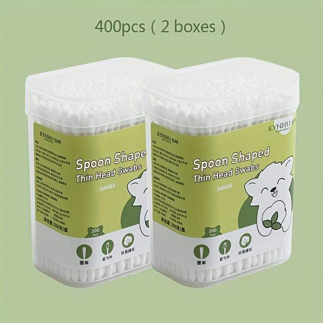 TEMU Ear Scoop + Round-tip Children's Organic Swabs 200/400 Count