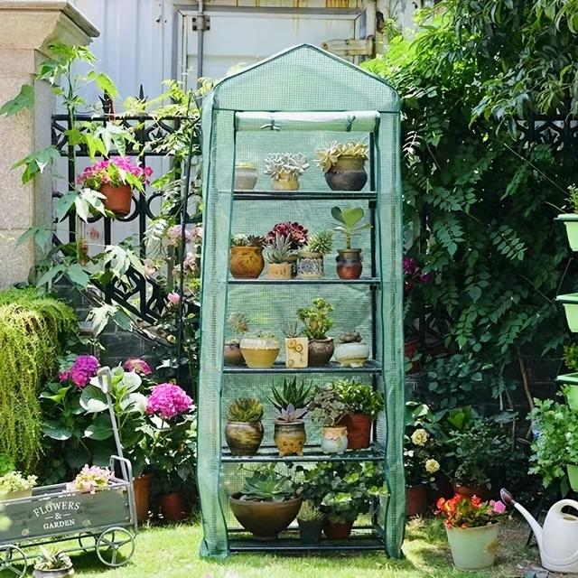 TEMU 5-stöckiges, tragbares Mini-Zierpflanzenglas, , 4-stöckiges Mini-Zierpflanzenglas für den Garten im Freien