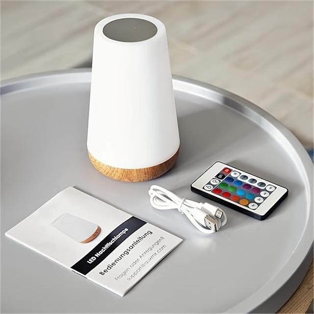 TEMU Rechargeable Led Touch Night Light With Remote Control - Rgb With 12 Color Options, Of Brightness, Ideal For Bedroom, Living Room, And Party Ambiance