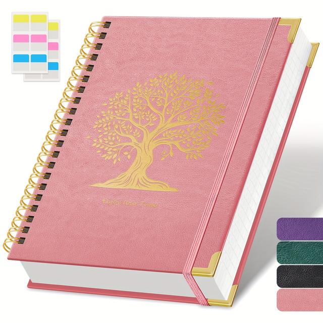 TEMU A4 Spiral Journal Notebook, Large Hardcover Lined Notebook With , 300 Pages College Ruled Notebook For Office, School, Leather Cover Notepad, 100gsm Thick Paper, 11'' X 8.5'', Halloween