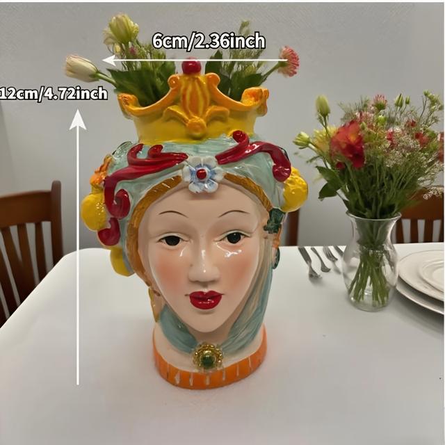 TEMU European-style Narrow-neck Small-opening Resin Vase | Decor For Living Room, Bedroom, Or Entryway, Cylinder Shape, Italian Style