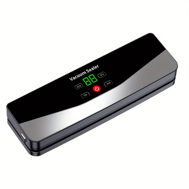 TEMU Un sellador al vacío de alimentos que se puede recargar por USB, ideal para usar en la cocina en casa o mientras se al , para mantener los alimentos, snacks, , frescos
