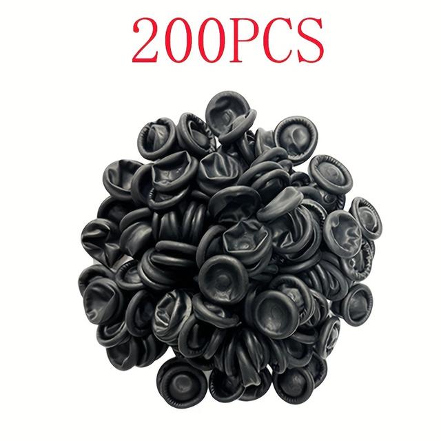 TEMU 200 stk og 300 stk pakke, Tilgjengelig i Svart, Hvit, Gul og Rød: Engangs Latex Fingerkåper, Antistatisk og Svettebestandig, Essensiell Beskyttelse for Fingrene