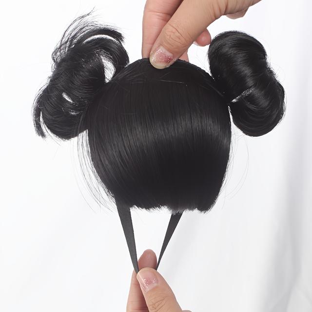 TEMU Humorous Pet Headgear Featuring Wigs For Cats And Dogs, Including Bangs, Braids, And Exploding Head Designs, Cosplay, Photo Shoots, And Party Outfits