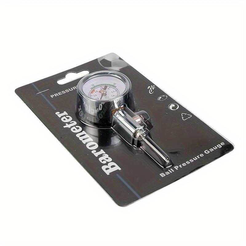 TEMU 1 Ball Pressure Gauge Pointer Type Football Basketball Volleyball Pressure Device Metal With Leather Case Pressure Measuring Instrument, Without Battery