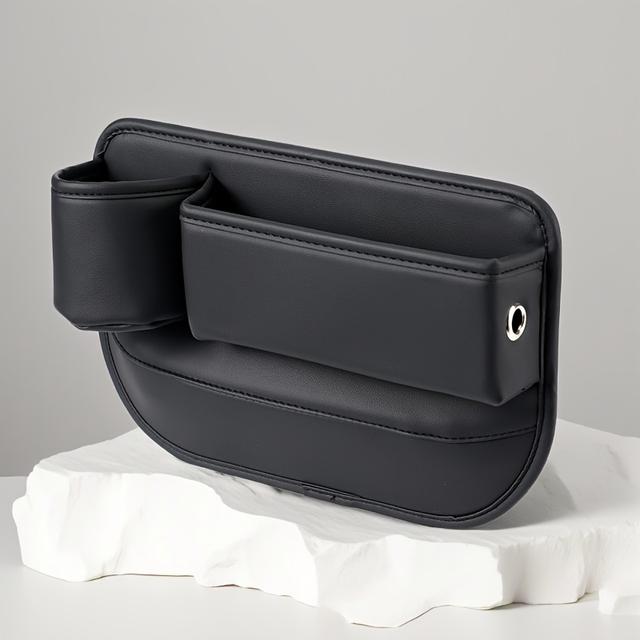 TEMU 1pc Car Seat Organizer With Cup Holder, Vehicle Armrest Storage Accessory, Door Storage, Multiple Colors /black/brown/beige