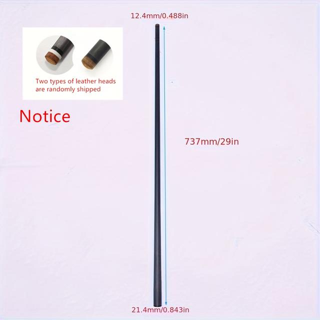 TEMU Carbon Fiber Pool Cue Front Part For Billiard Training, Foam Filled Pool Cue 3 Teeth