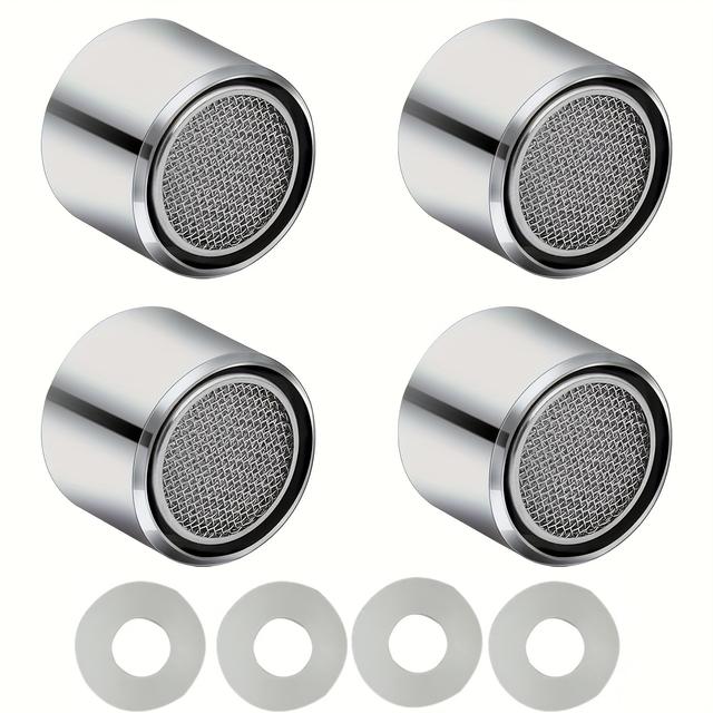 TEMU 4 db 55/64 hüvelykes levegőztető, 22 mm-es mosdókagyló szűrő, tömítéssel ellátott krómozott légbuborékoló betét a fürdőszobához és konyhához