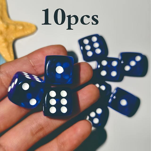 TEMU Set Of 10 Custom 16mm Dice For Board Games, Featuring Personalized Colors And Numbers, Perfect For Family