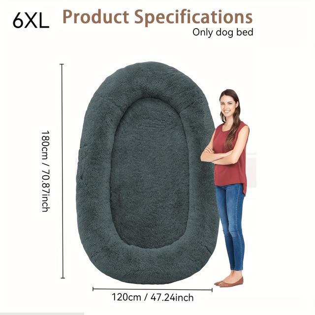 TEMU Enormes Hundebett für Menschen und Haustiere, geeignet für Erwachsene, mit einem waschbaren Design, 10 cm dickem Memory-Schaum und einer weichen Decke