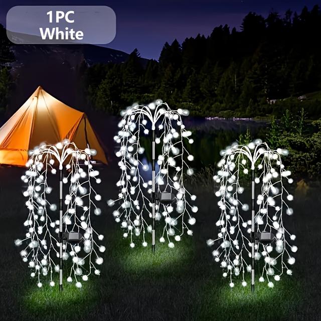 TEMU Amill 1 Pack Solar-powered Copper Wire Lights - 8 , Auto , Durable Metal Outdoor Lawn Lights For Pathway, Patio, Garden, Weddings, Holidays (, Ramadan)