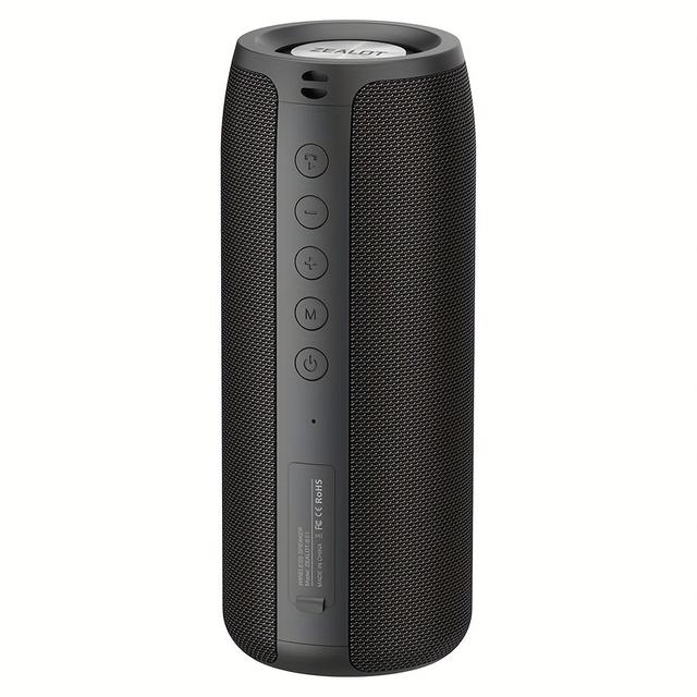 TEMU Altavoz sin varillas ZEALOT, Emparejado Dual, Batería de Litio 1800mAh, 10 Horas de Reproducción, Estéreo de Mesa, Refuerzo de Graves, para Smartphones/Tabletas/Reproductores Musicales