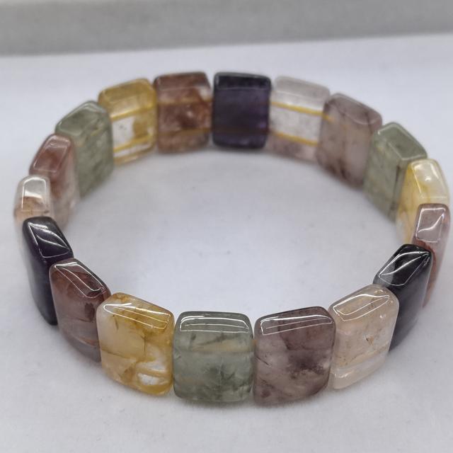 TEMU Multicolor Bracelet, Amethyst, Yellow Glue Flower