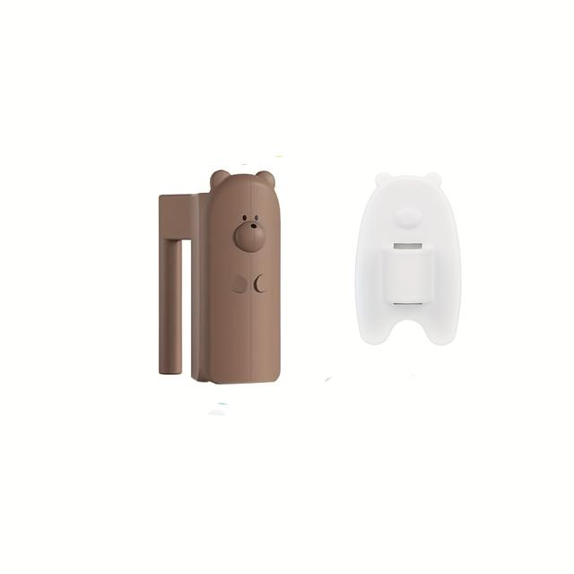 TEMU Topes para bisagra de puerta de 1 pieza con diseño de oso adorable, pestillo de puerta con candado, colgador de puerta giratorio, de puerta antigolpes