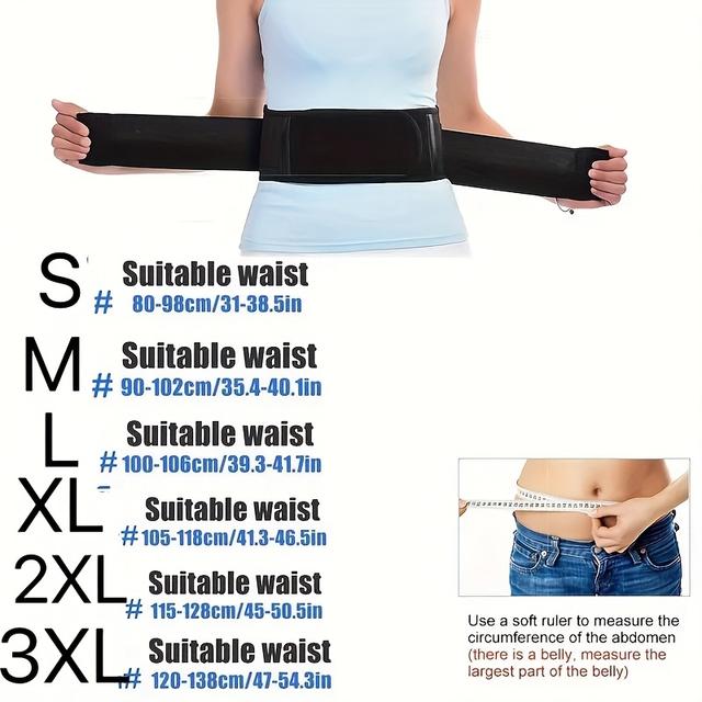 TEMU 1 Adjustable Breathable Lumbar Support Belt For Men And Women - Lower Back Support Belt With , Ideal For Weightlifting, Sports And Everyday , Closure, Hand Wash, Back Support Belt With