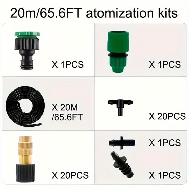 TEMU 1 Set, Sprühset, Gartenbewässerungssystem Automatisches Bewässerungssprühregensystem für Topf- und Tropfbewässerung, Sprühkühlset