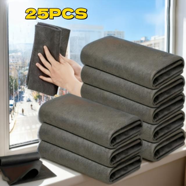 TEMU 25counts Magic Cleaning Cloth Thick Cloth, Suitable For Windows, Mirrors, Car Cleaning Cloth And Kitchen And Bathroom Cleaning Wipe Reusable Cleaning Cloth