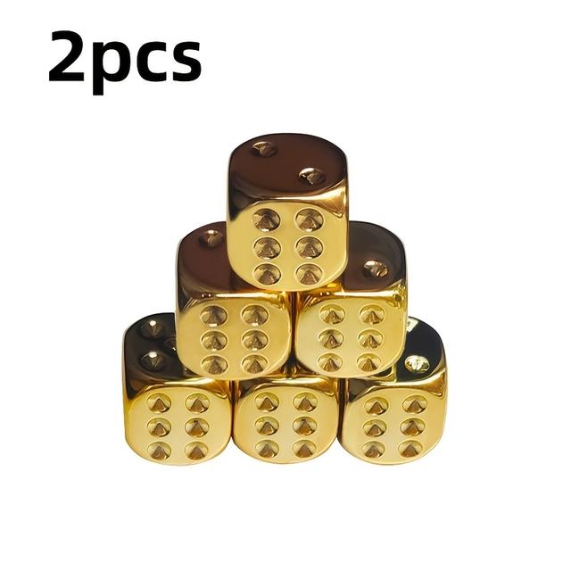 TEMU [Metalická ] Zlatem a stříbrem pokovená sada pevných kostek KTV Mahjong Šachy a karty, luxusní a kreativní kostky