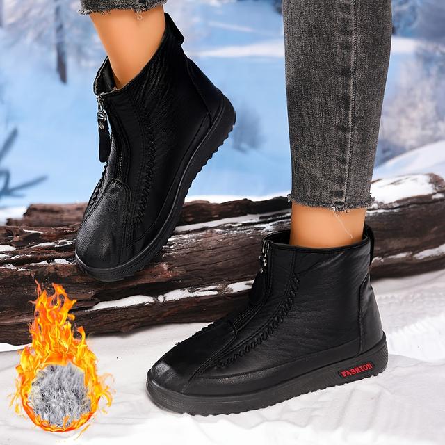TEMU Botas de Tobillo para Mujer, Botines Cortos de Invierno Extra y Forro Grueso de Vellón Sintético, Ideales para Ocio al Aire Libre, Correr o Viajar
