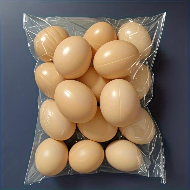 TEMU 25pcs Hen Laying Eggs, Plastic Fake Eggs For Hatchling Chickens, Non-toy , Full Coverage Protection, Ideal For Promoting And To Lay In Their Nest, Chicken Coop Accessorie