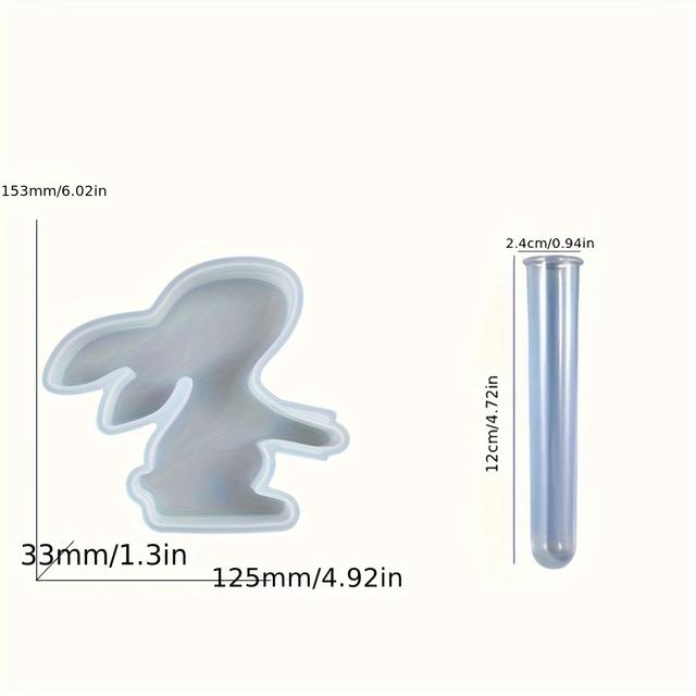 TEMU Diy Resin Mold Kit - Rabbit-shaped Vase Cutout For Tabletop & Garden Decor, Silicone Craft Mold For Unique Handmade Gifts