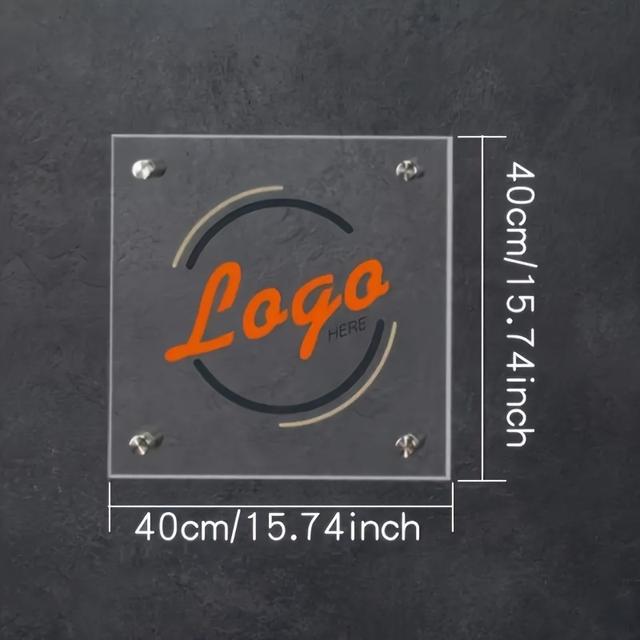 TEMU ป้ายธุรกิจอะคริลิค 1 ชิ้น - ป้ายที่บ้านที่ปรับแต่งที่อยู่และโลโก้, วัสดุ ทนทาน, เหมาะสำหรับการแสดงในสำนักงานและร้านค้า