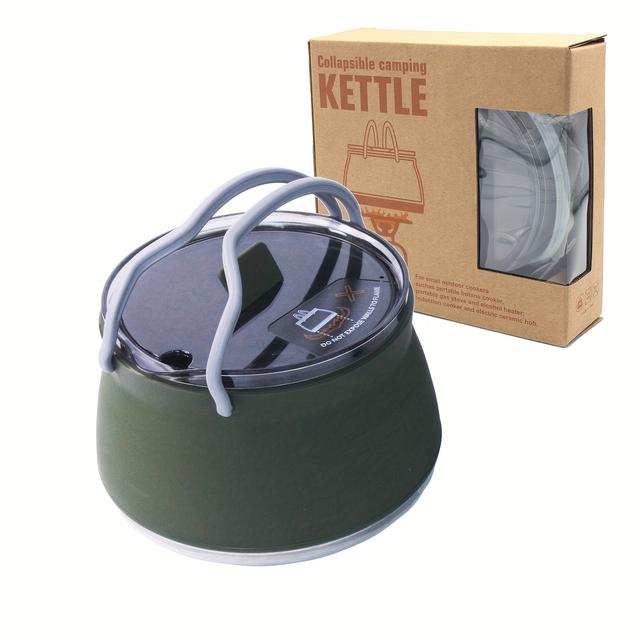 TEMU Cazo de plegable de acero inoxidable duradero con - Olla portátil plegable para senderismo, mochilismo y al , manual, acabado mate, ideal para de Acción de Gracias.