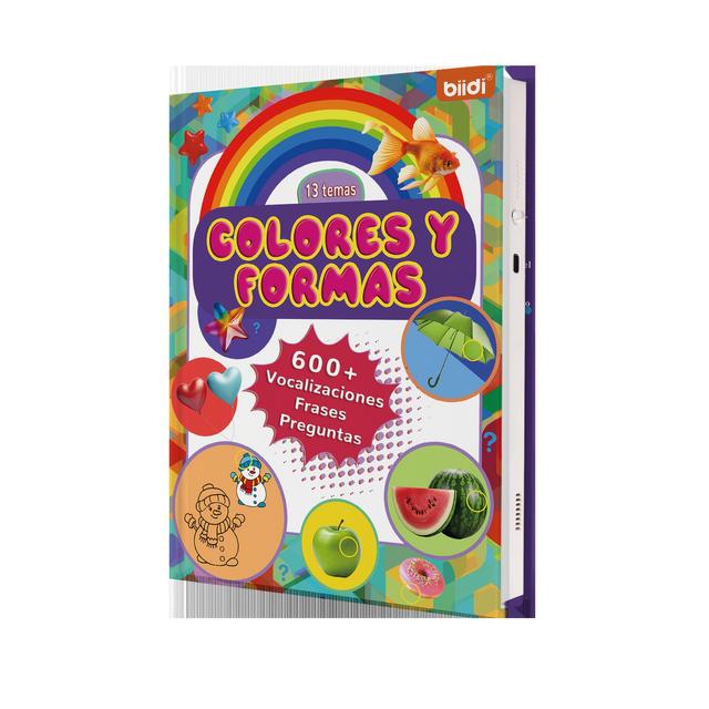 TEMU Biidi Libros de Audio Interactivos en Español, Más de 600 Sonidos y 13 Temas: Libros Educativos con Pinceles para Colores y Formas