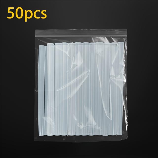 TEMU 50 ks Mini Ultra Čiré Tavné Lepidlo Tyčinky – Netoxické, Bez Kouře a Zápachu, Silná Lepivost Vhodná pro Většinu Lepicích Pistolí, Čiré Lepidlo pro Umění a Řemesla, Dřevo, Plast, Opravy