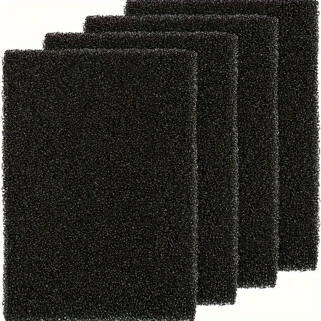 TEMU 4pcs Aquarium Biochemical Thickened High-density Activated Carbon Sponge Filter, Fish Tank Cut-size Foam, Aquatic Sponge Filtration Media Pad, Fish Tank Cut-size Sponge