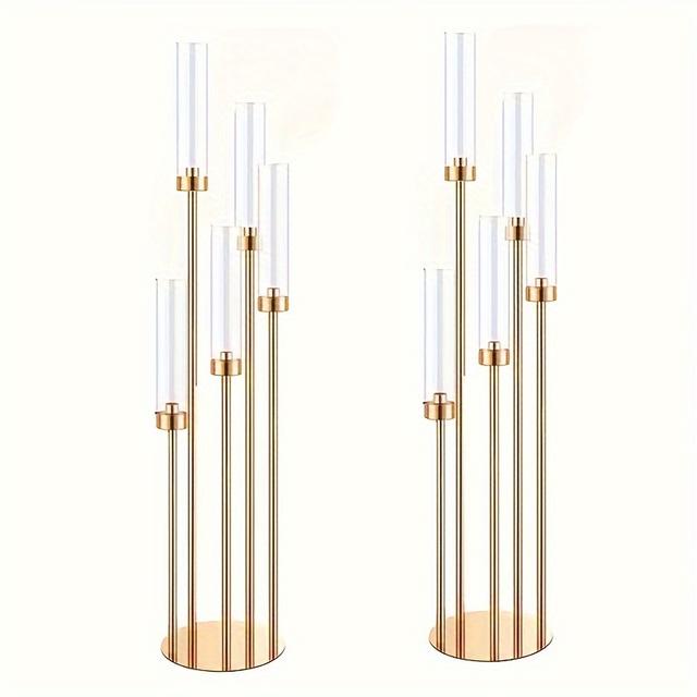 TEMU Wedding Props Aisle Guide Iron Art Electroplated Gold Plated Candlestick Party Home Wedding Table Decoration