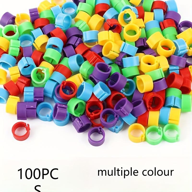 TEMU 100pcs/200pcs Pack Poultry Anklet, 0.3 Inch Bird Ring Leg Strap Plastic Bird Leg Strap With Chick Charm Poultry Leg Strap, Easy To Identify Chicks Pigeons Small Poultry (various Colors)