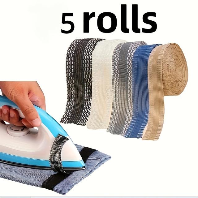 TEMU 5 Rolls/ Set Self-adhesive Iron-on Trouser Hem Tape - For Suits, Jeans And Trousers - Easy Diy Sewing Accessories