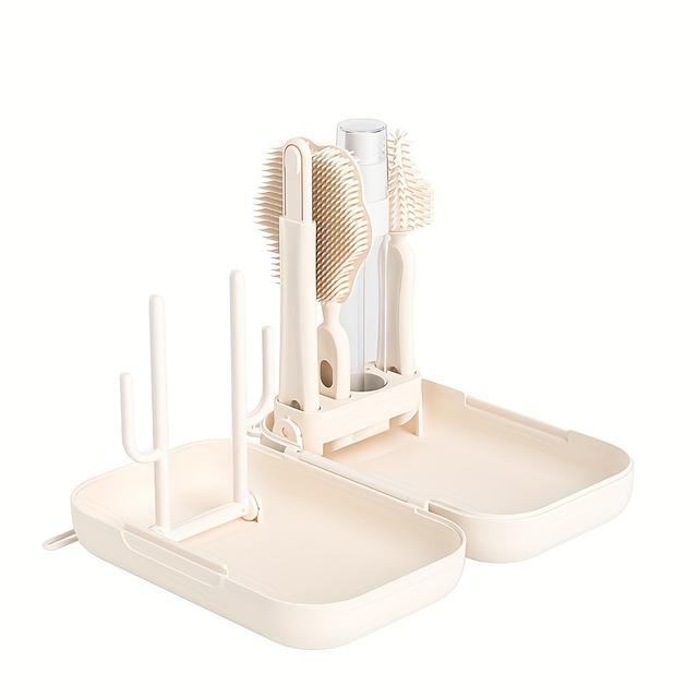 TEMU Portable Baby Bottle Brush Set, Bottle Cleaning Brush Storage Case, Travel Size, Cleaning Kit For Children's Bottles