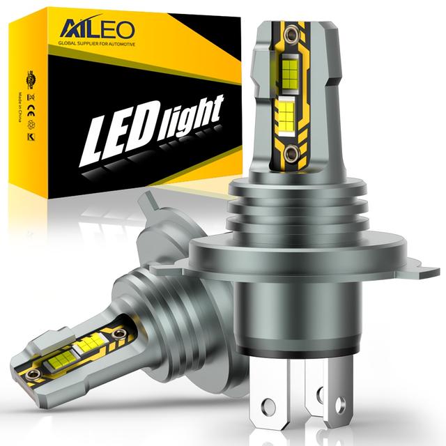 TEMU Aileo 2pcs 90w 20000lm H4 Car Headlights, Canbus Compatible Csp 6000k Bulbs, Plug And Power, Without Battery