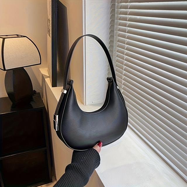 TEMU حقيبة نسائية عصرية متعددة الاستخدامات بتصميم فرنسي مميز، حقيبة كتف وحقيبة إبط عصرية محكمة الملمس وراقية