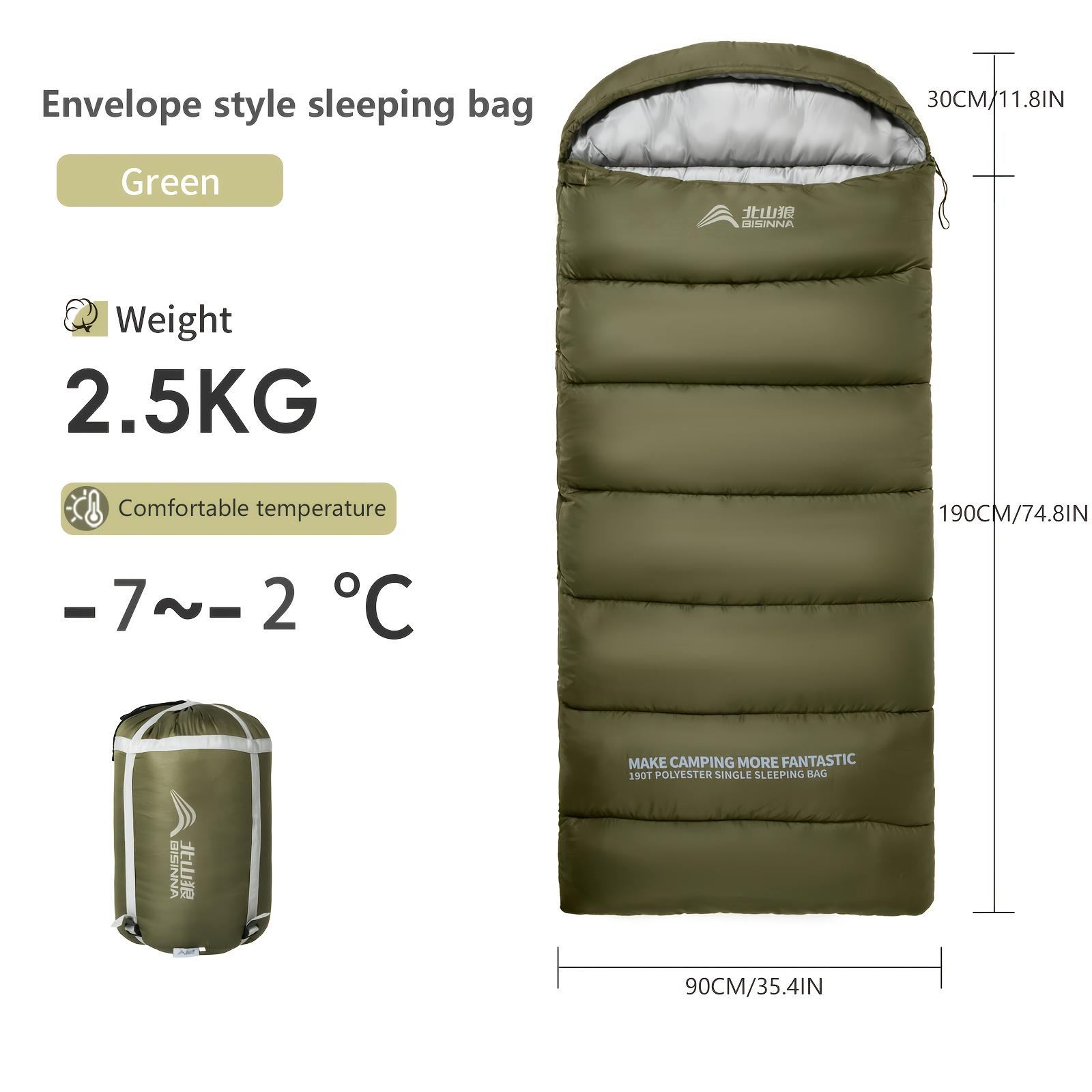 TEMU Bisinna 1pc Envelope-style Sleeping Bag Zip Closure, Thickened Portable Sleeping Bag For Outdoor Travel Camping - - Suitable For Winter Camping & Hiking - Ideal Gift For Adventurers