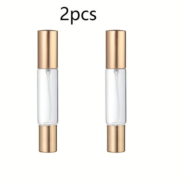 TEMU 2pcs 10ml Perfume Spray Bottles With Rollerball - Dual-use Essential Oil Bottles - Transparent Glass, Refillable Spray Bottles, Portable Cosmetic Containers, Versatile Travel Perfume Bottles