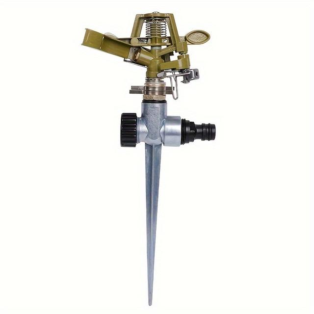 TEMU 360-Grad-Drehgarten-Sprüher mit Zinklegierungsbau - Geeignet für Rasen- und Gartenbewässerung