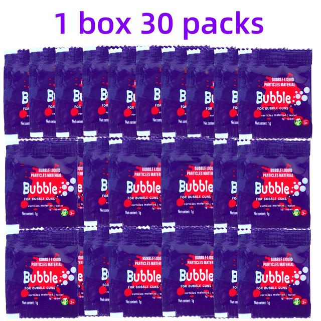 TEMU /10 Packs/30 Packs, Bubble Gun Concentrated Supplement , Safe And Non-toxic, Easy To Operate, Outdoor Bubble-blowing Solution, Colorful Concentrated Bubble , Children's Toy.
