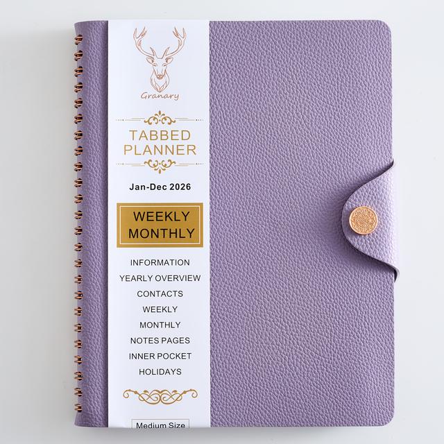 TEMU Diary Planner - 2026 Academic Planner With Weekly And Monthly Tabs, - December 2026, 6.7" × 8.9", Strong Twin-wire Binding, Soft Cover, Back Pocket, Daily Notebook For Teachers And Office Use