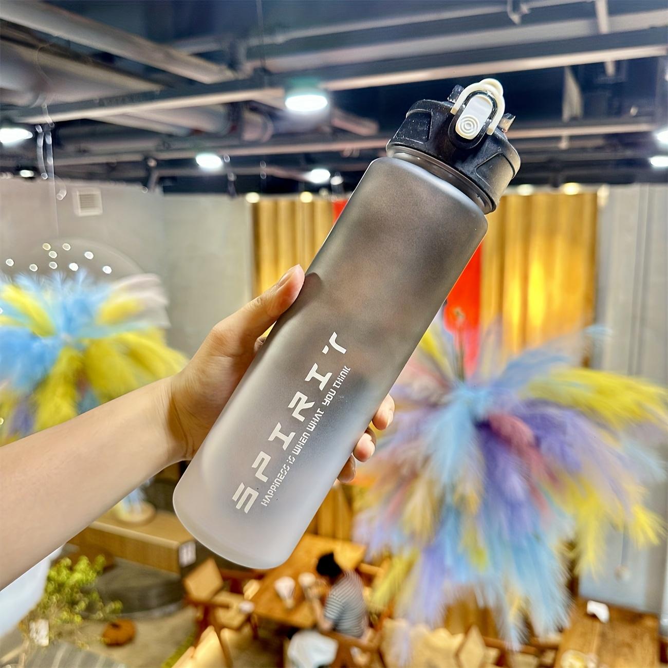TEMU 750ml Gradient Frosted Water With Straw And Carrying Strap, Perfect For Outdoor Activities And Fitness