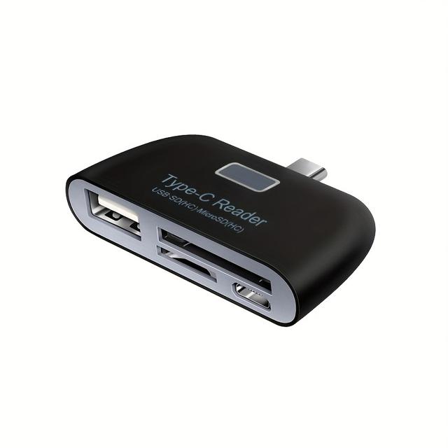 TEMU Leitor Tipo-C 4- | Durável para Portátil e Telemóvel Compatível com Cartões TF Micro SD, USB 3.1, Porta de Carregamento Micro USB, Adaptador OTG para Portáteis, PCs, Dispositivos USB C