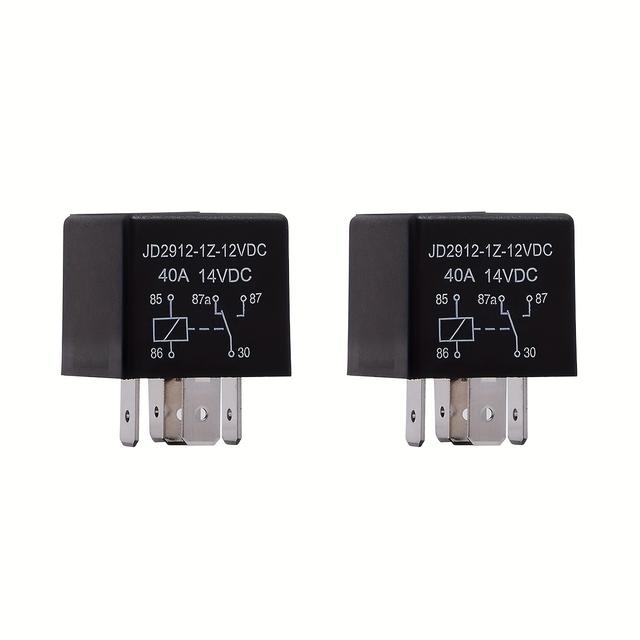 TEMU 2pcs 40a Car Relay, 5 Pin/ 4 Pin12v Automotive Switches And Starters, Model No.: Jd2912-1h-12vdc 40a Universal Multi Purpose Heavy Duty Standard Relay For Car Motorcycle Boat