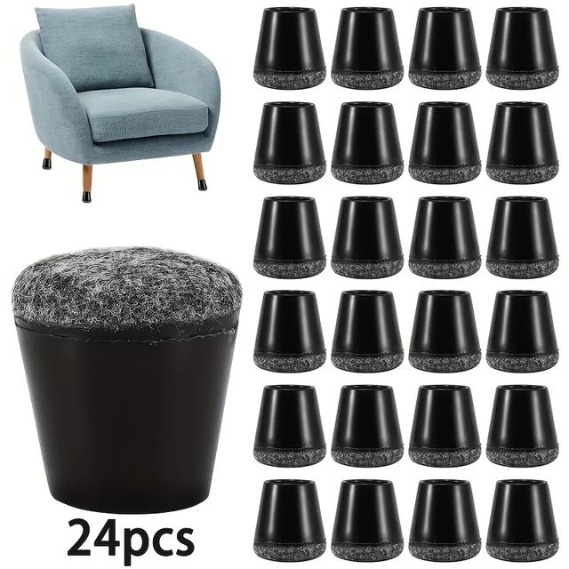 TEMU 24pcs Heavy-duty Chair & Furniture Protectors With Non-slip Felt Pads - Noise-reducing Suitable For,, - Installation (24pcs)
