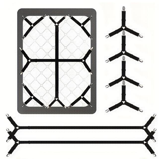 TEMU 6 Stück Sichere Passgenaue Bettlakenhalter für Doppelbetten – Verstellbare Lakenclips mit Elastikverschlüssen für Ecken – Verbessern Sie Ihr Schlafgefühl