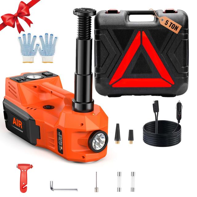 TEMU Taskstar Pro 12v Hydraulic Jack 5000lbs | With Tire Inflatable Pump And Led | 3-min Car/suv/truck Lift | Emergency Tire Change & Black Friday Gift